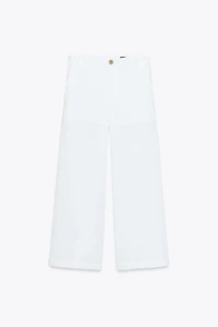 PANTALON JUPE-CULOTTE BRODERIES AJOURÉES