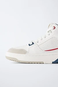 PIECED HIGH TOP SNEAKERS