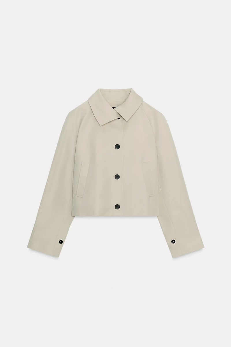 WATER REPELLENT SHORT TRENCH COAT ZW COLLECTION