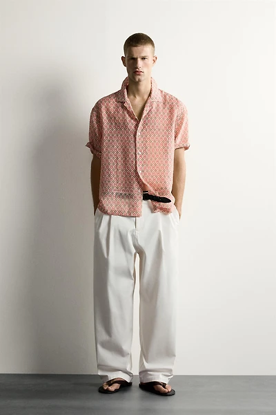 GEOMETRIC PRINT FLOWY SHIRT