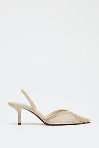 BRAIDED SLINGBACK HEELS