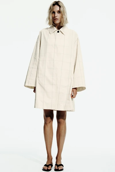 ZW COLLECTION PLAID TRENCH COAT