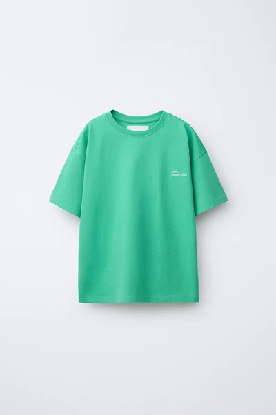 HEAVYWEIGHT EMBROIDERED TEXT T-SHIRT