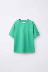 HEAVYWEIGHT EMBROIDERED TEXT T-SHIRT
