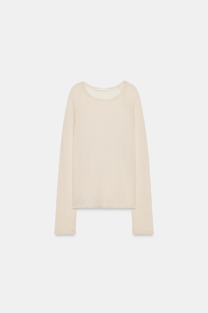 T-SHIRT À MANCHES LONGUES AVEC LAINE
