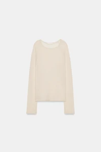 T-SHIRT À MANCHES LONGUES AVEC LAINE