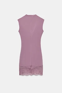 STRETCH LACE SHORT DRESS