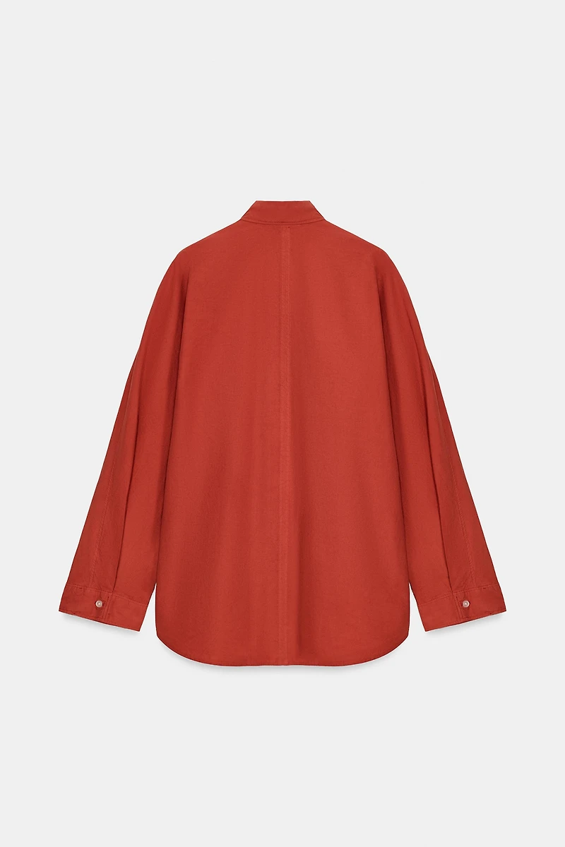 WASHED POPLIN OVERSIZED SHIRT