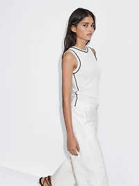 Knit top with contrast detail