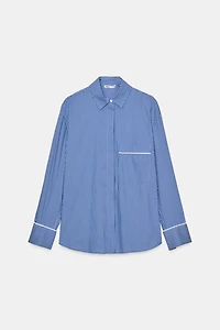 CHEMISE FAÇON PYJAMA À RAYURES EN CONTRASTE