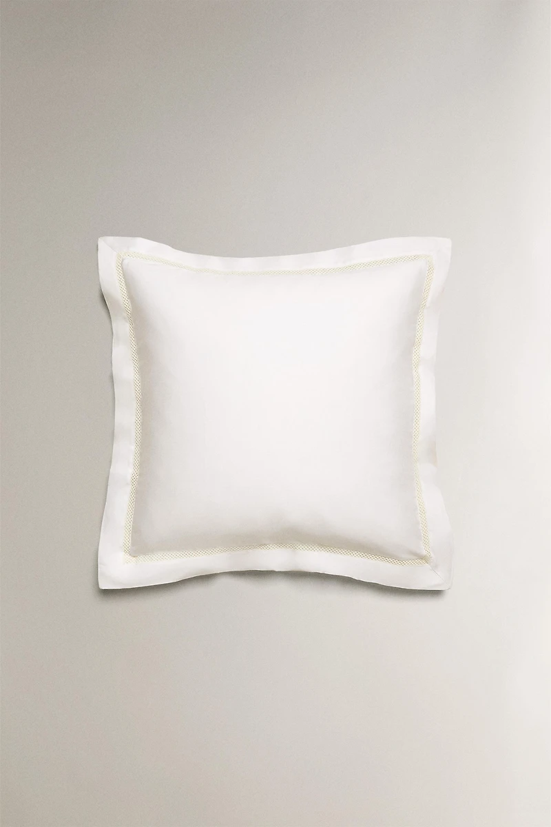 SATEEN PILLOWCASE WITH HEMSTITCHING EMBROIDERY