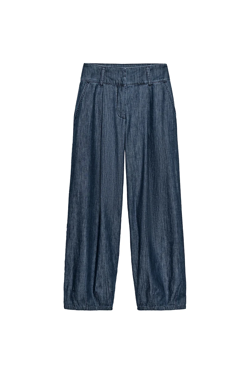 PLEATED BARREL PANTS