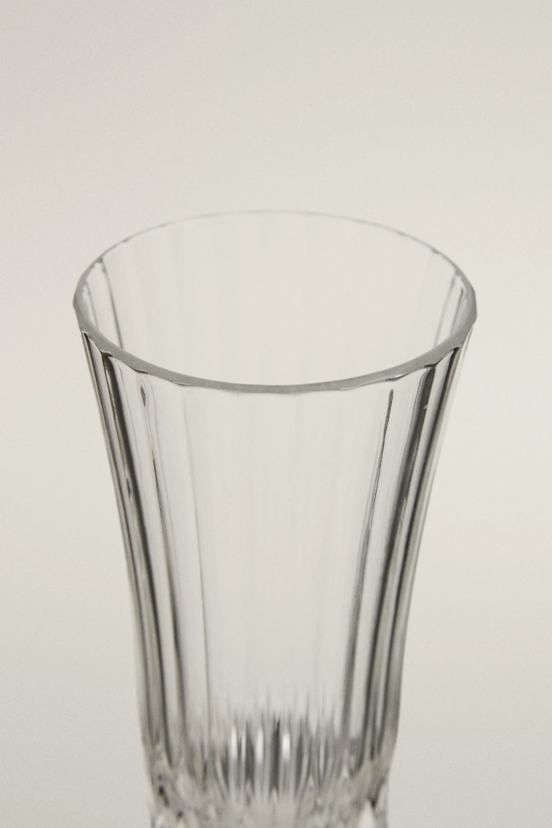 ENGRAVED EFFECT CRYSTALLINE FLUTE GLASS