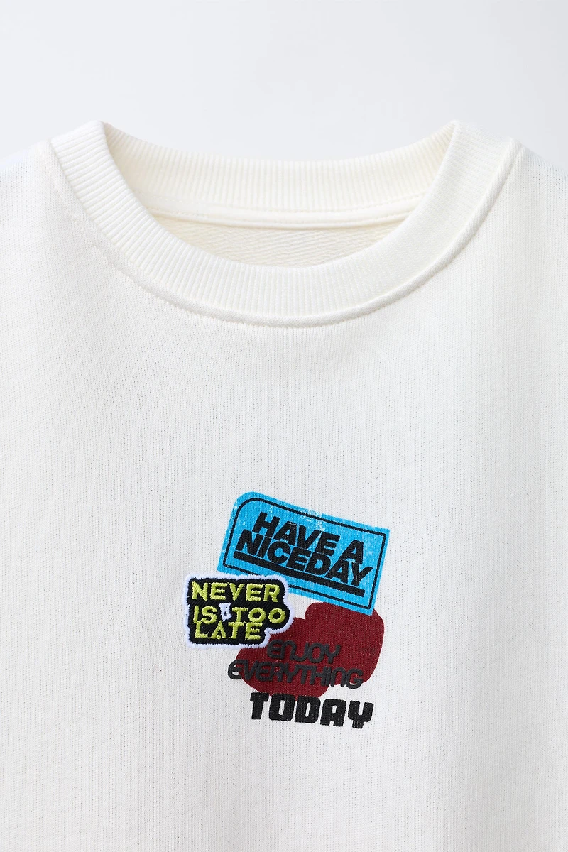 SHORT SLEEVE CAN PRINT SWEATSHIRT