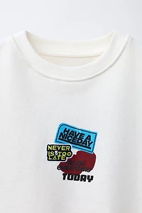 SHORT SLEEVE CAN PRINT SWEATSHIRT