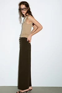 STRAIGHT LEG BUTTON PANTS
