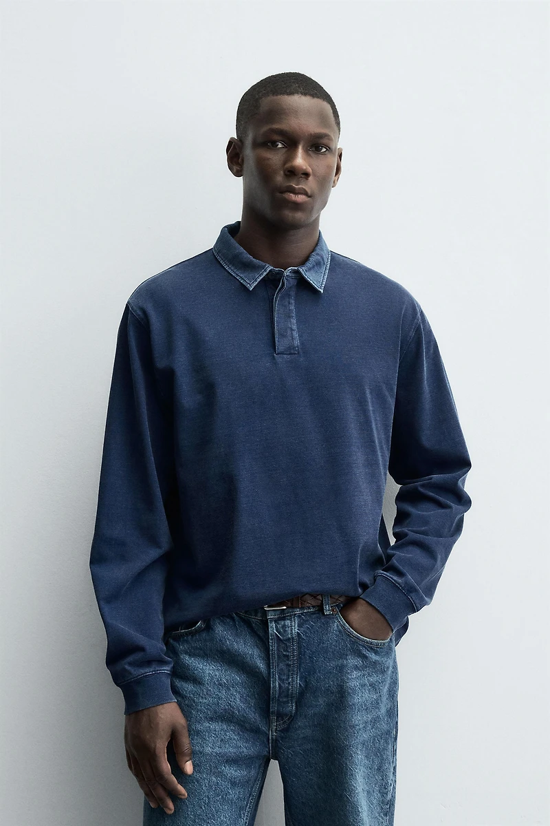 SWEAT POLO COL CONTRASTE
