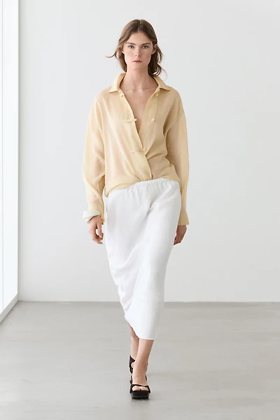 Flowing total look 100% ramie shirt