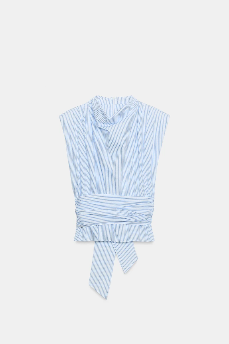 STRIPED SHOULDER PAD METALLIC THREAD TOP