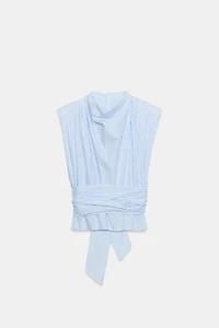 STRIPED SHOULDER PAD METALLIC THREAD TOP