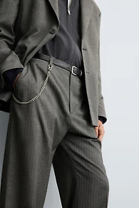 HERRINGBONE SUIT FLARE FIT PANTS