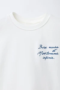 EMBROIDERED TEXT T-SHIRT