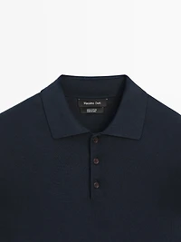 Pull polo en maille de coton