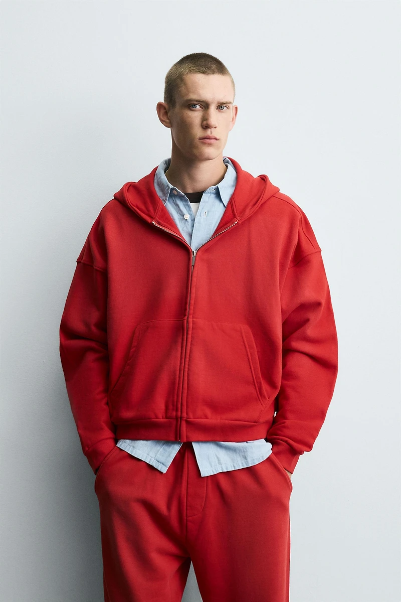 SPRAY WASH ZIP SWEATSHIRT