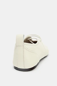LEATHER TOPSTITCHED BALLET FLATS