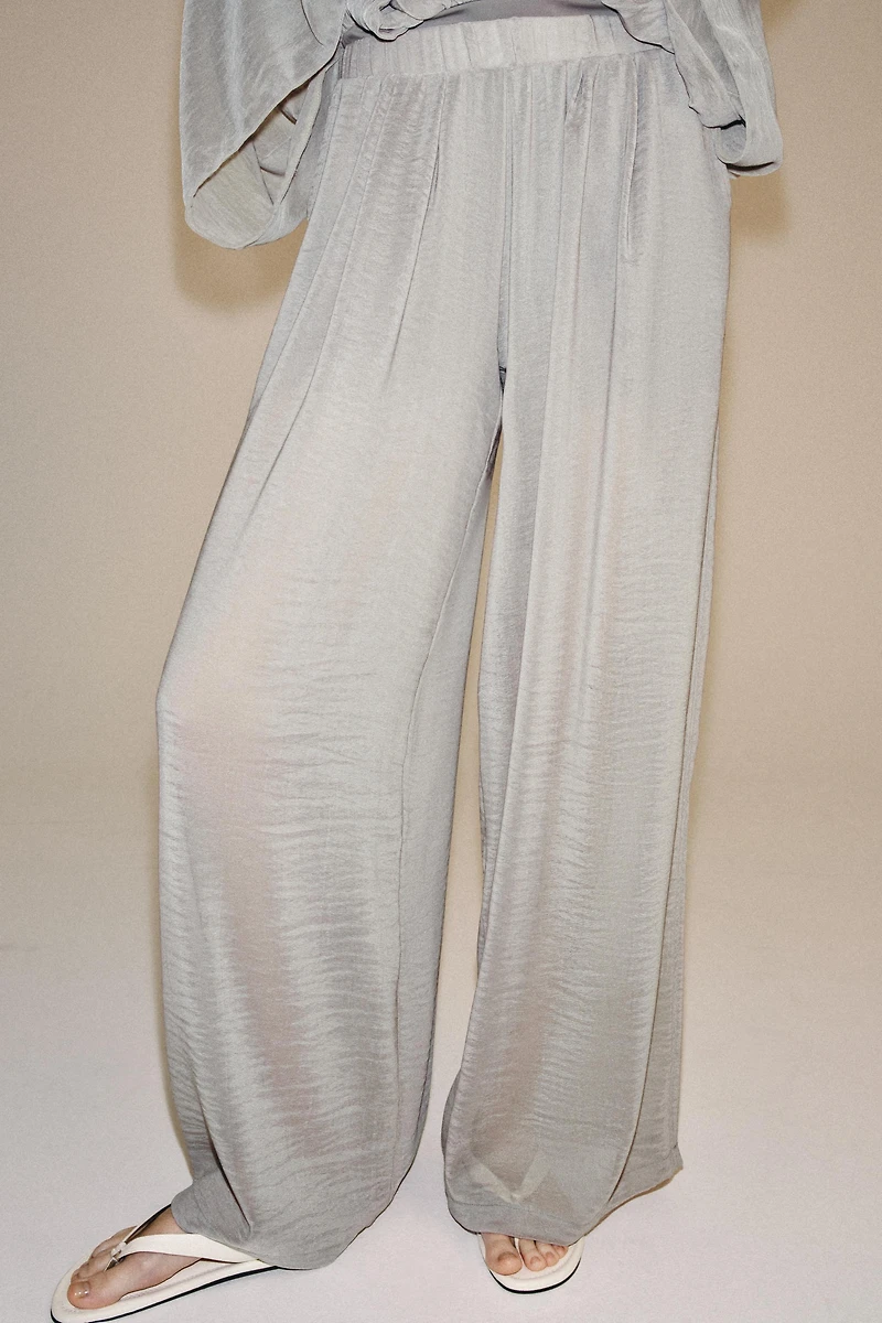 PANTALON PALAZZO SEMI-TRANSPARENT