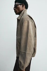 SUEDE-FINISH LEATHER JACKET