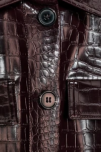 VESTE COURTE MATIÈRE SYNTHÉTIQUE IMPRIMÉ ANIMALIER