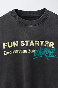 T-SHIRT EFFET DÉLAVÉ À INSCRIPTION