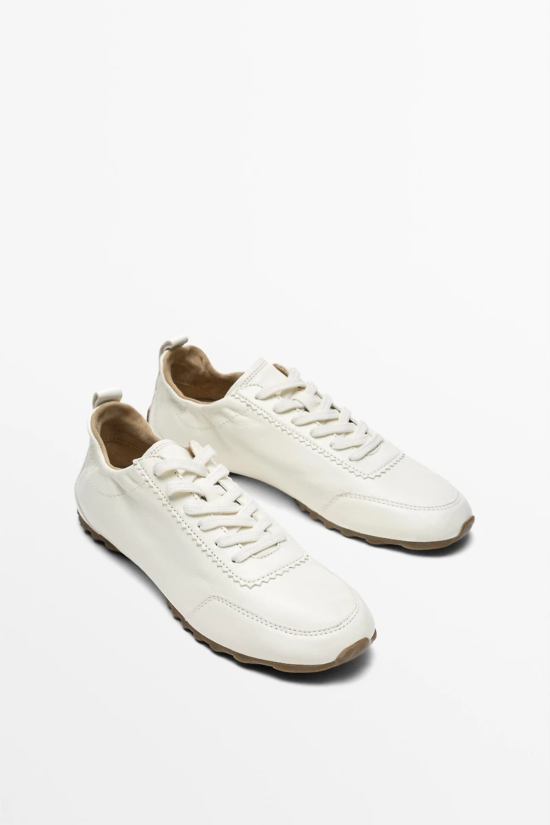 Soft leather trainers