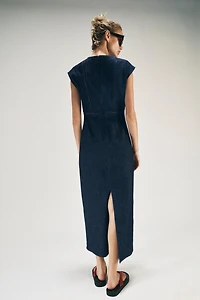 LACE TRIM MIDI DRESS