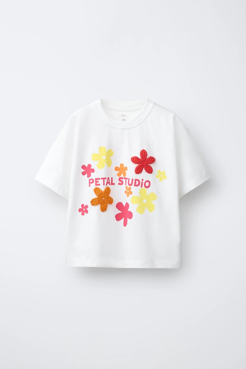 CROCHET FLORAL T-SHIRT