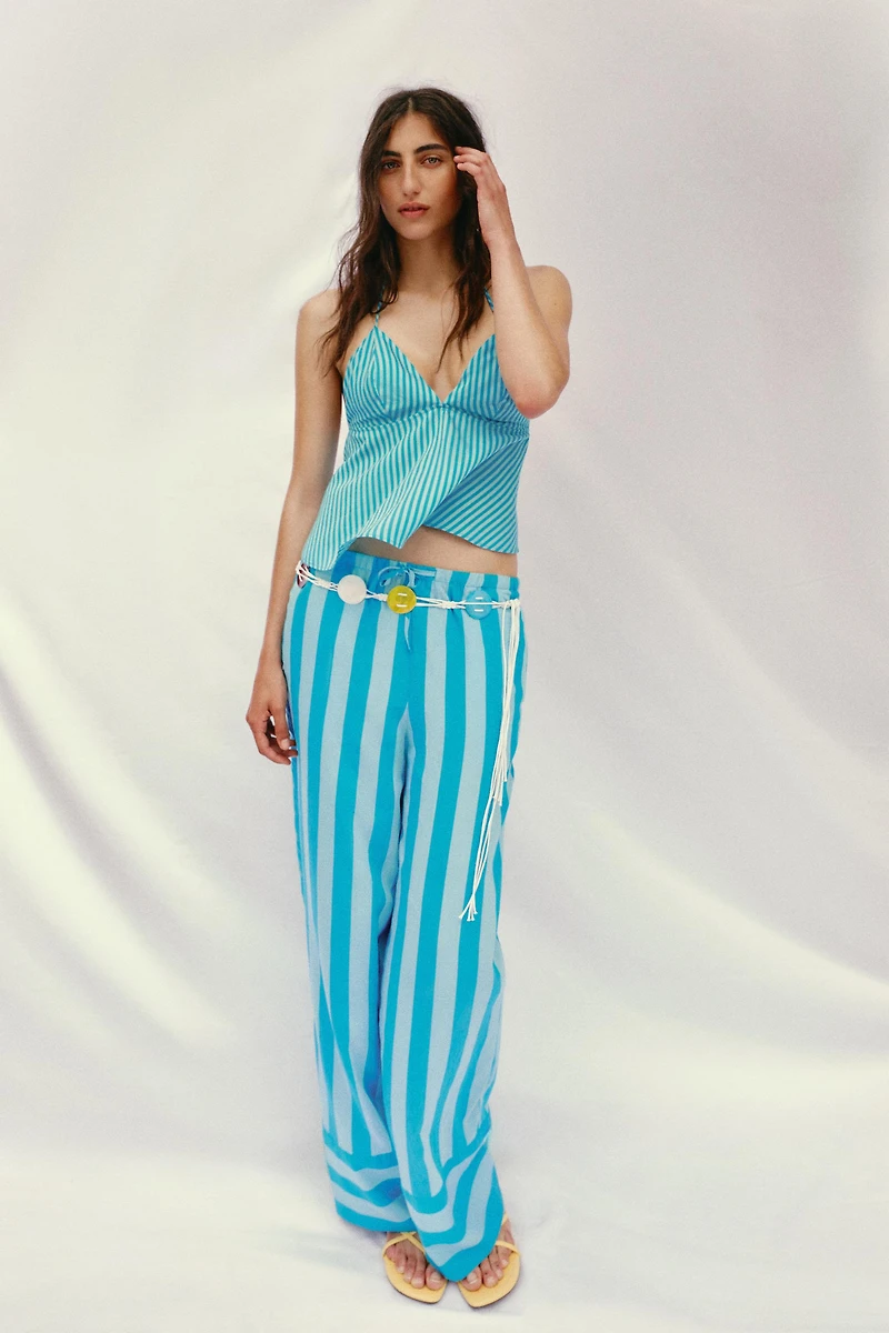 STRIPED OPEN BACK TOP