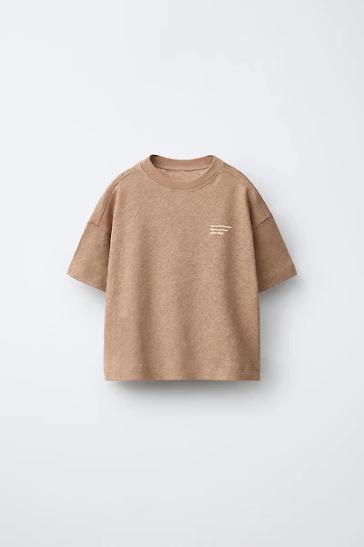 T-SHIRT EN COTON ET LIN AVEC INSCRIPTION