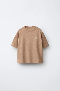 T-SHIRT EN COTON ET LIN AVEC INSCRIPTION