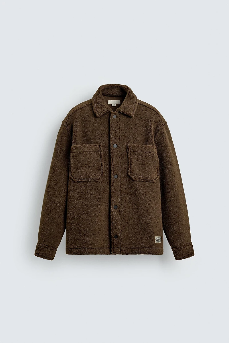 FAUX SHEARLING OVERSHIRT WITH POCKETS
