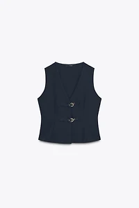BUCKLE CREPE TOP