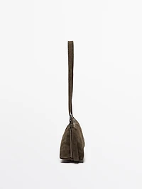 Split suede leather mini crossbody bag