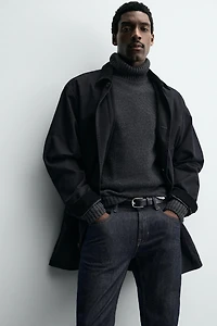 TOPSTITCHED LEATHER BELT