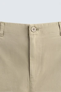 STRAIGHT FIT TWILL PANTS