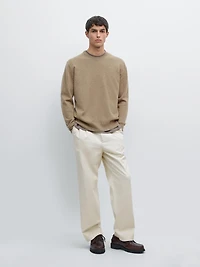 Wool blend crew neck sweater