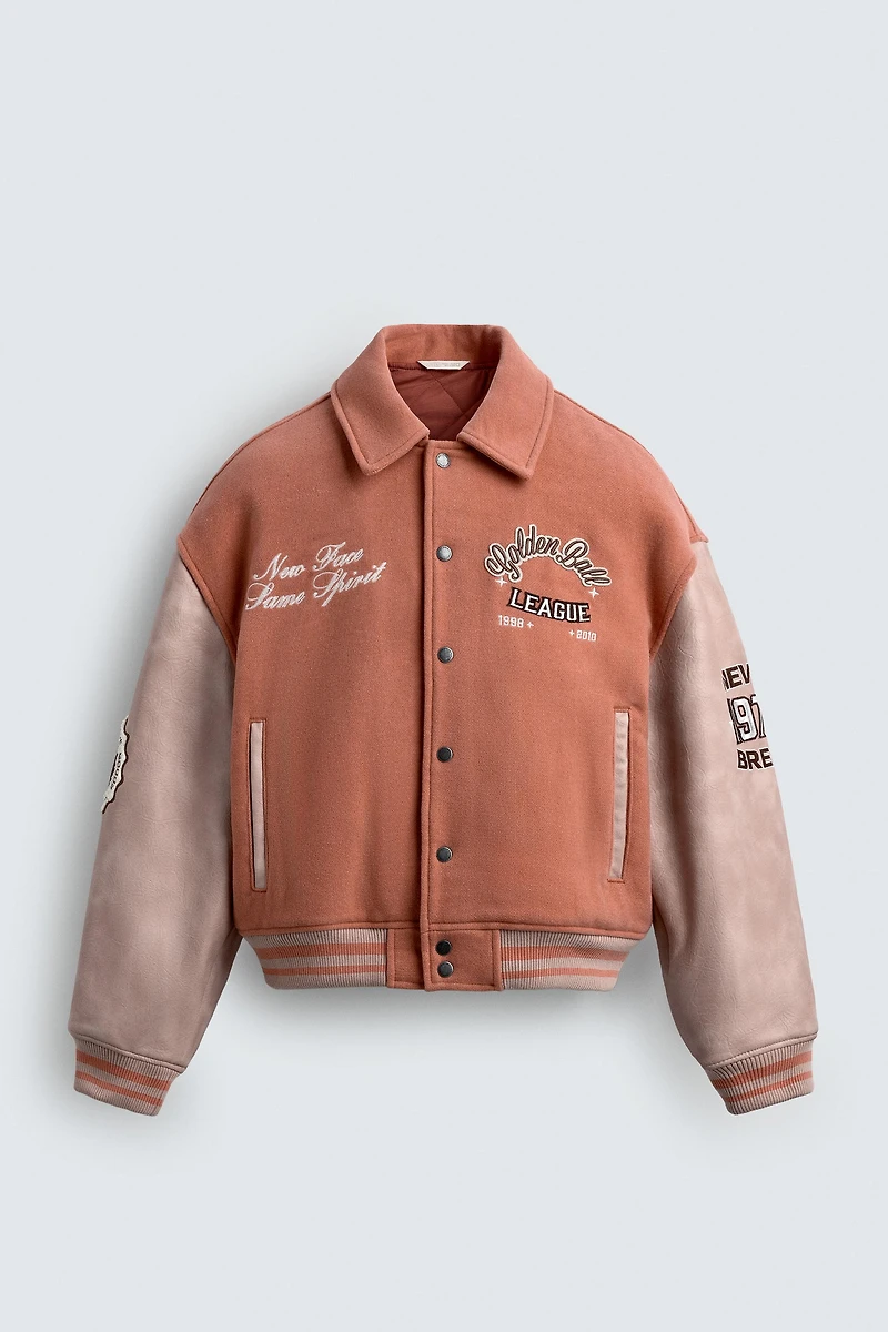 PATCHED QUILTED BOMBER JACKET