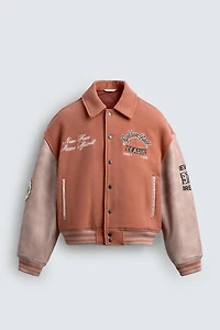 PATCHED QUILTED BOMBER JACKET