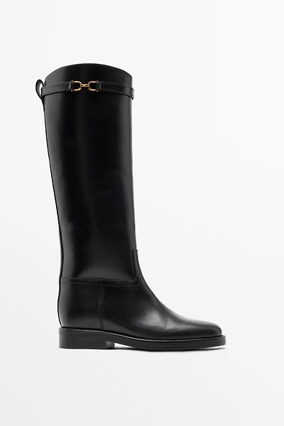 Leather riding boots