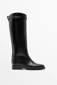 Leather riding boots