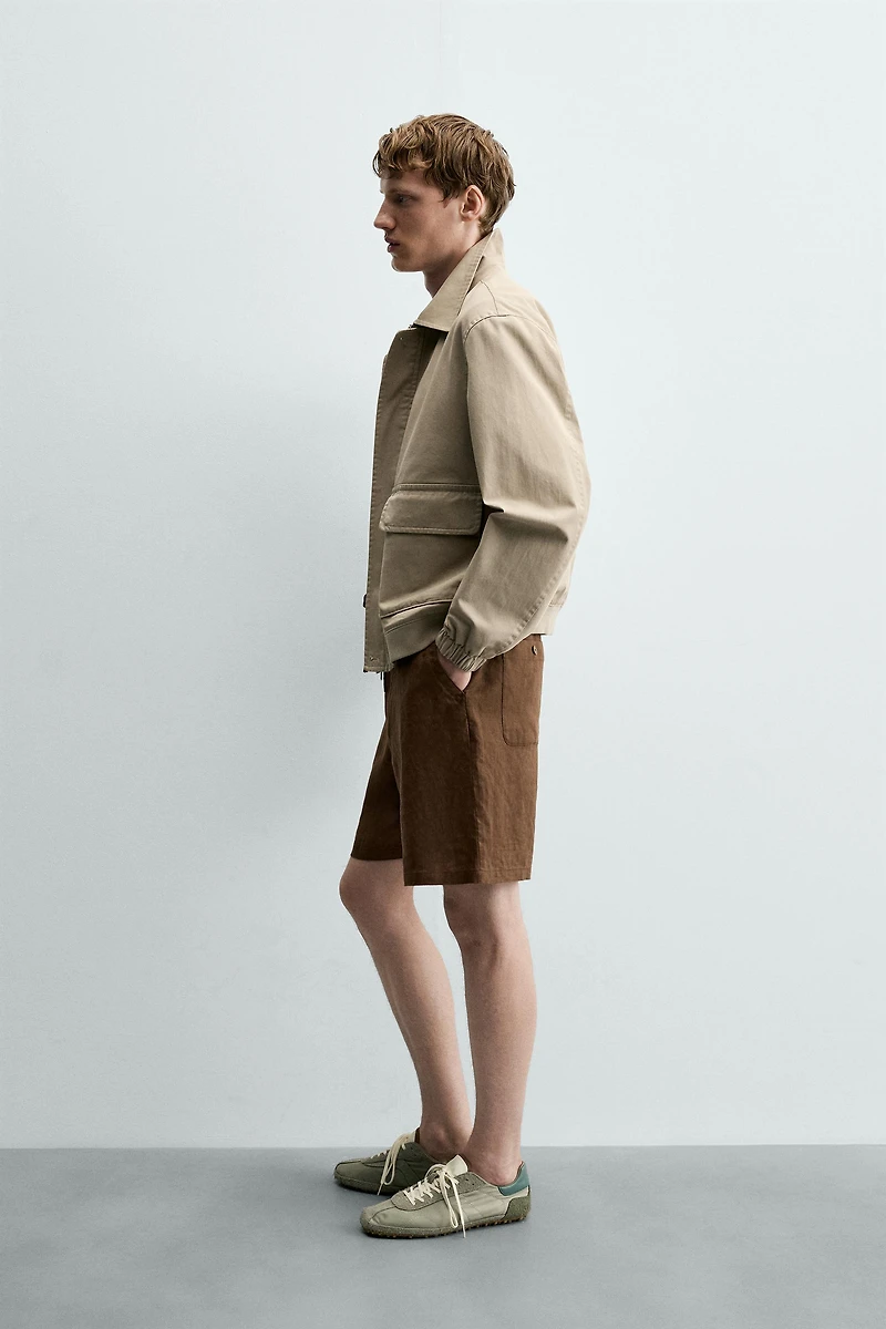 100% LINEN RELAXED FIT SHORTS